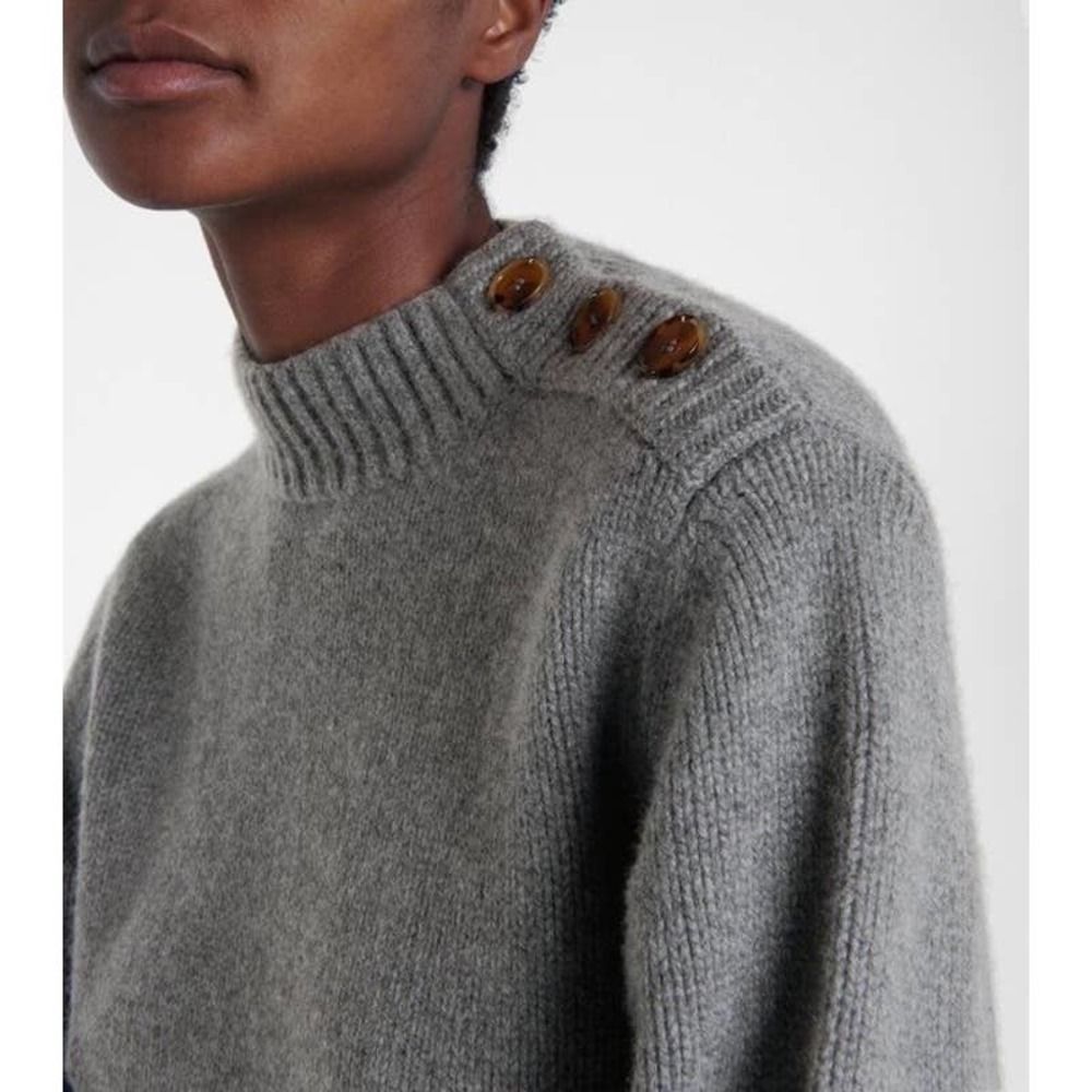 Khaite The Brie button shoulder flare sleeve cashmere sweater - Picture 6 of 12